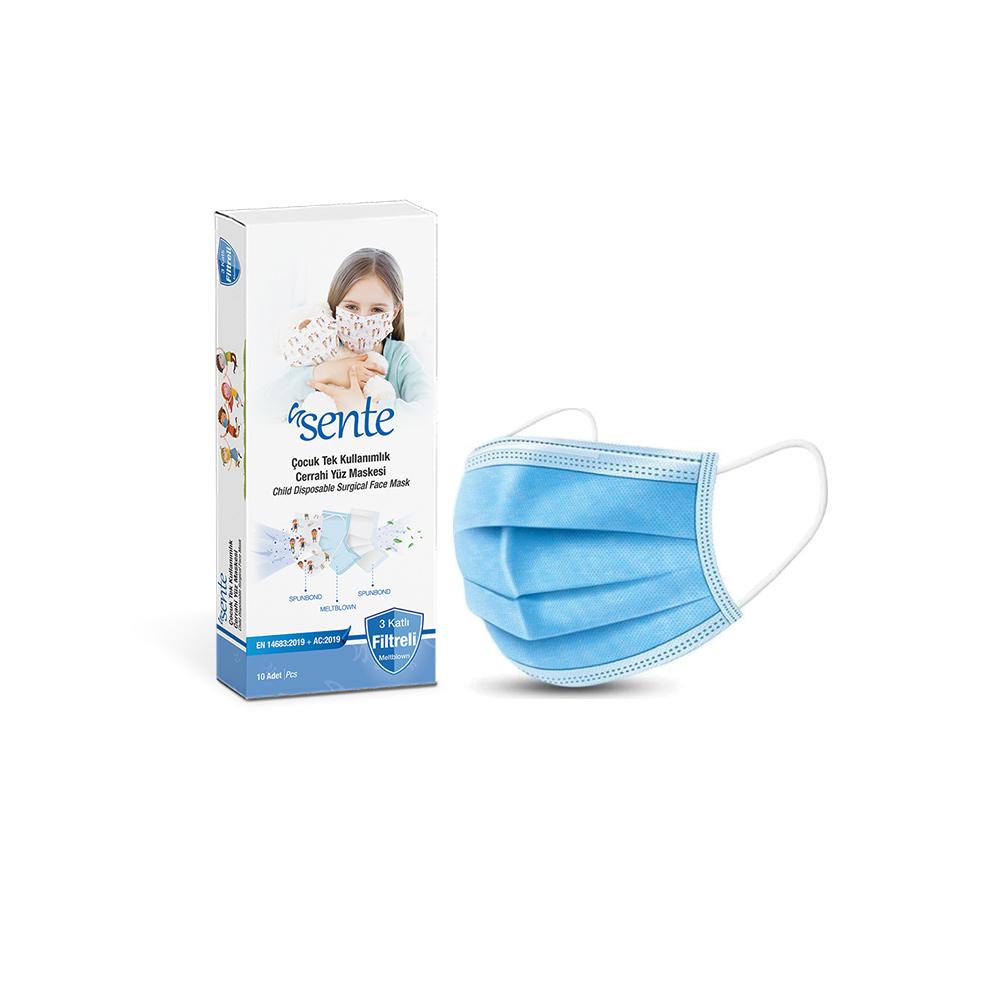 Maske Meltblown Filtre Beyaz Çocuk 10'Lu